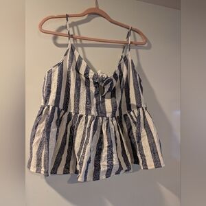 Women's Size Large Striped Peplum Style Tank